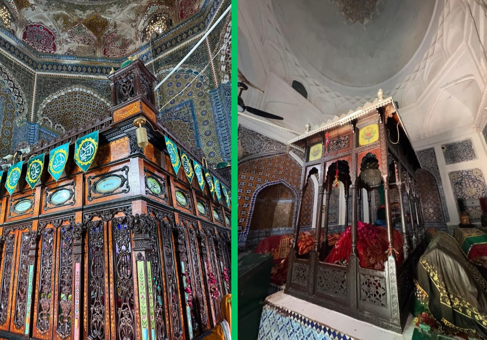 Interior of shah abdul latif bhittai darbar in bhit shah sindh